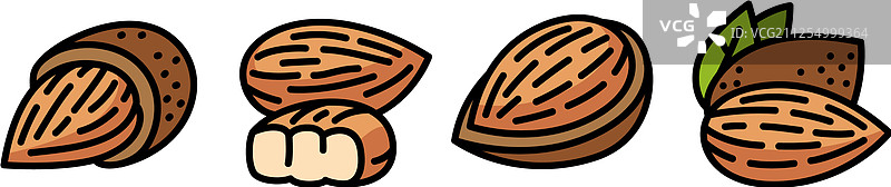 杏仁图标集（轮廓风格）图片素材