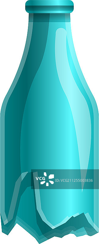 卡通风格的碎玻璃瓶图标图片素材