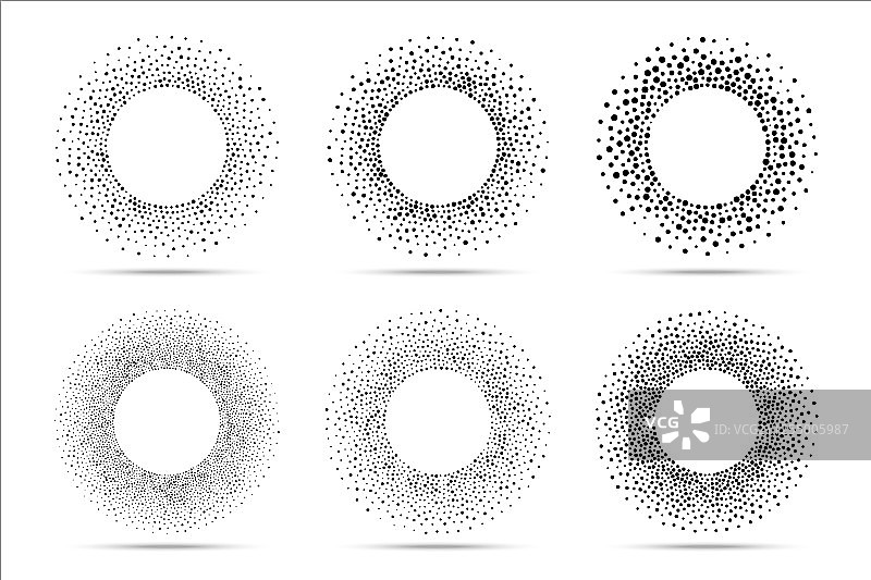 半色调圆点边框合集图片素材