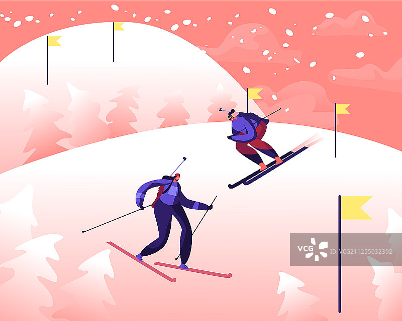 女运动员背着步枪参加图片素材