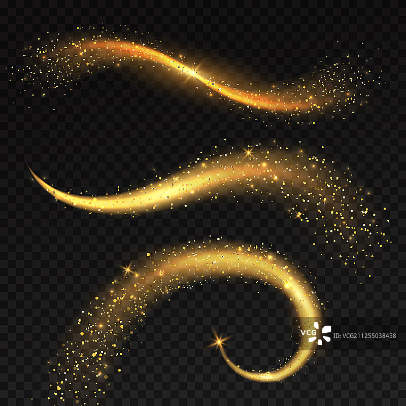 金色光尾魔法仙尘图片素材
