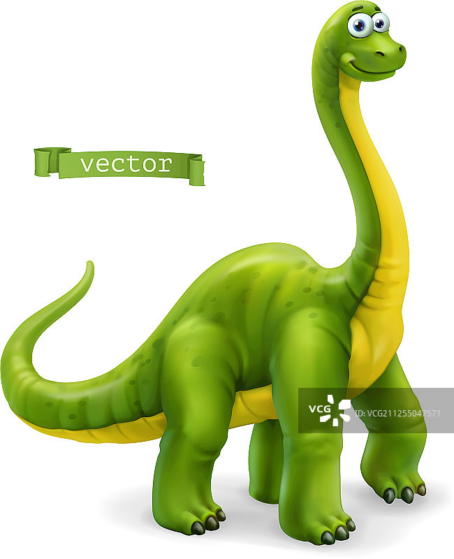 腕龙蜥脚类恐龙卡通形象图片素材