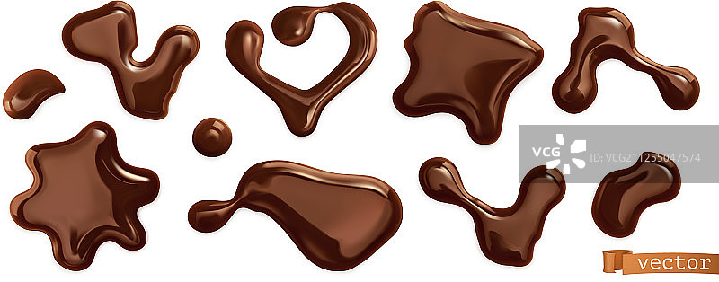 3D巧克力糖逼真套装图片素材