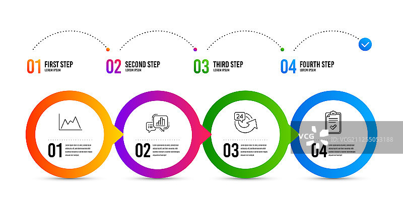 24小时图表和图表图标集图片素材