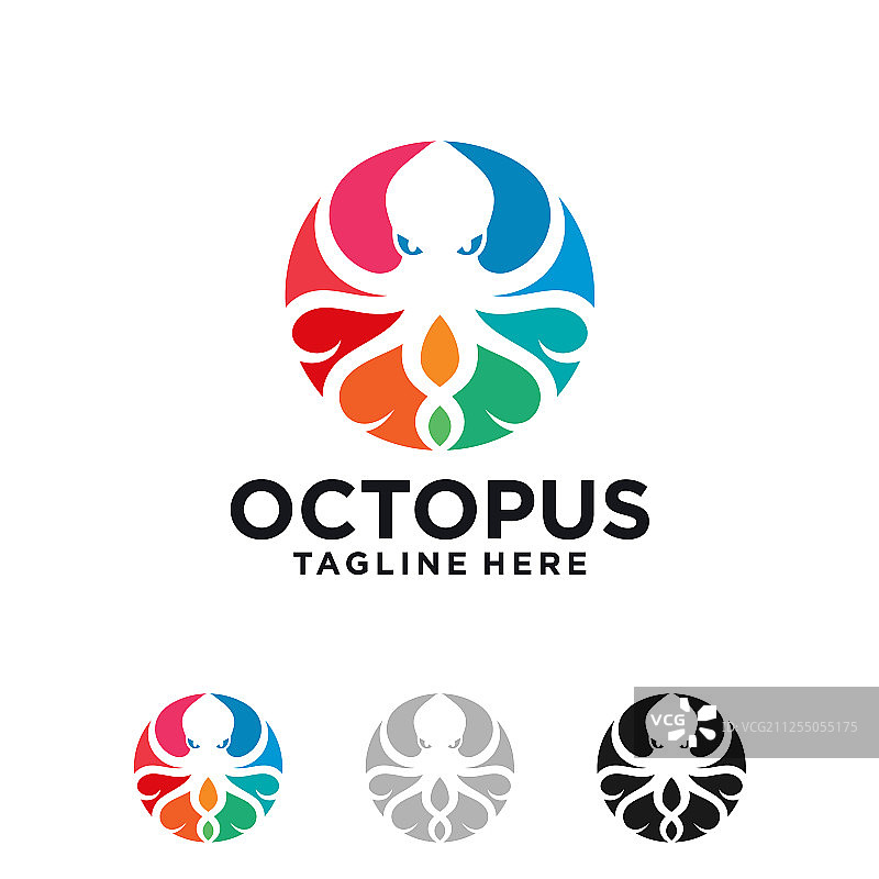 章鱼Logo设计模板图片素材