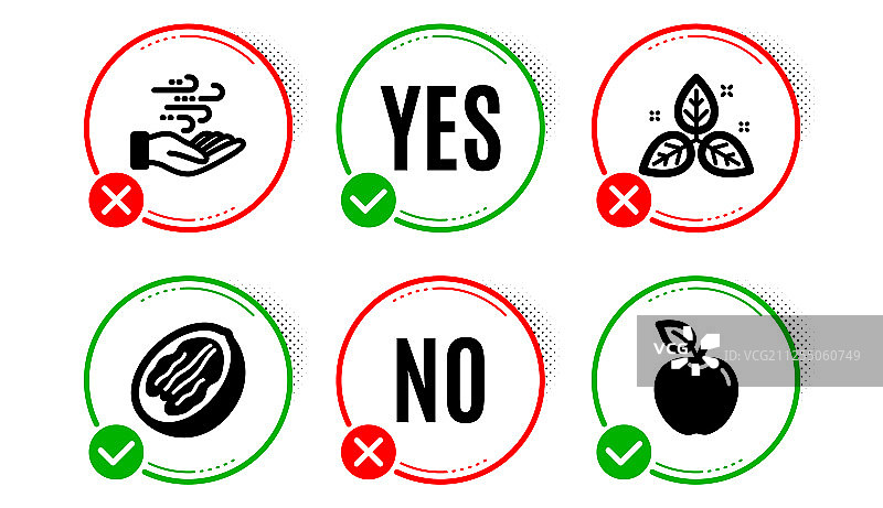 碧根果风能和公平贸易图标集图片素材