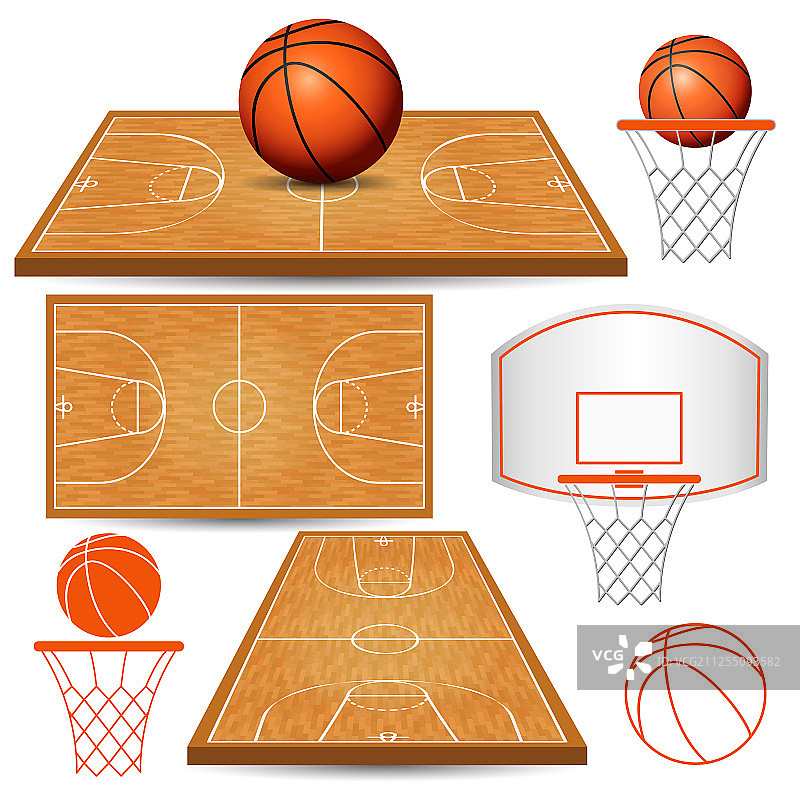 白色背景下的篮球框仰视图片素材