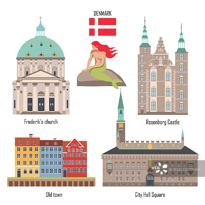 丹麦地标图标合集图片素材
