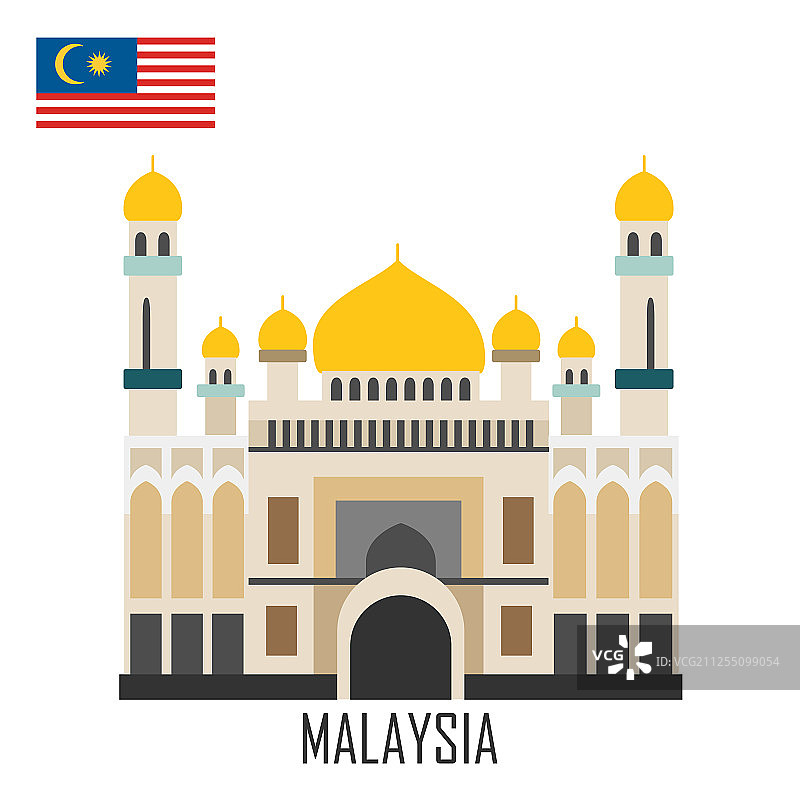 文莱马来西亚地标性建筑：大清真寺图片素材