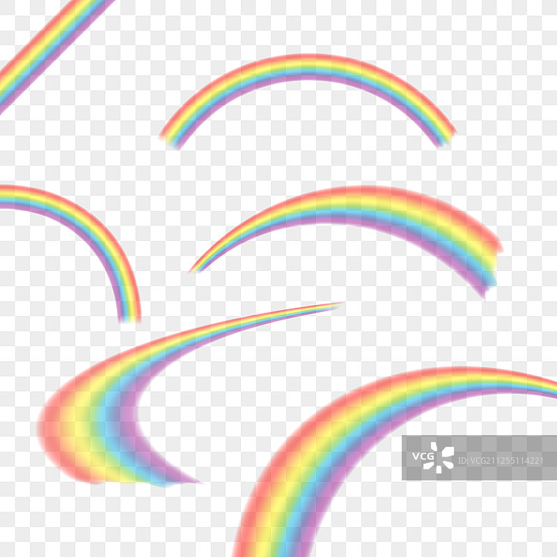 逼真不同形状的彩虹图片素材