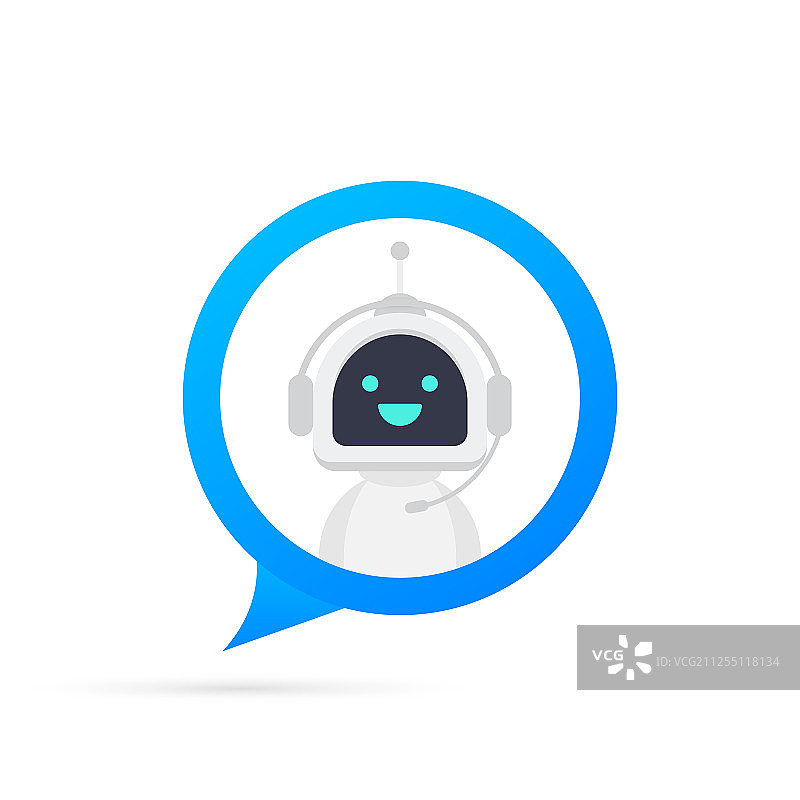 使用笔记本电脑的聊天机器人虚拟助手图片素材