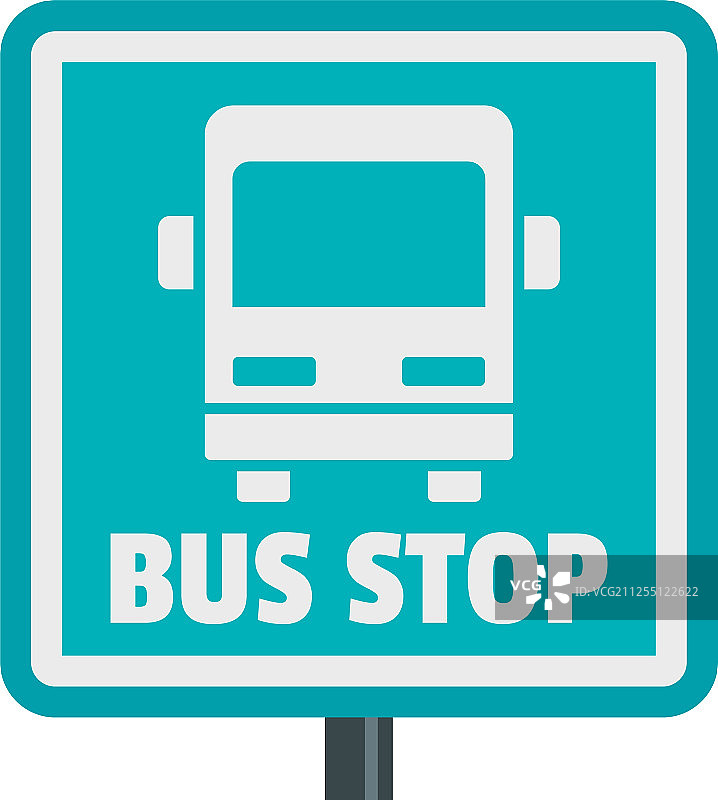 方形巴士站牌扁平风格图标图片素材