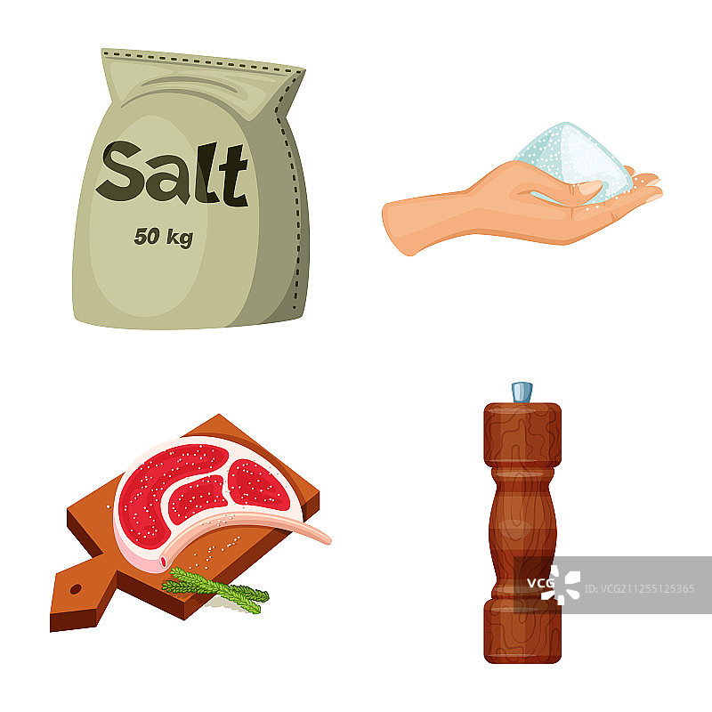 盐与食物标志设计合集图片素材
