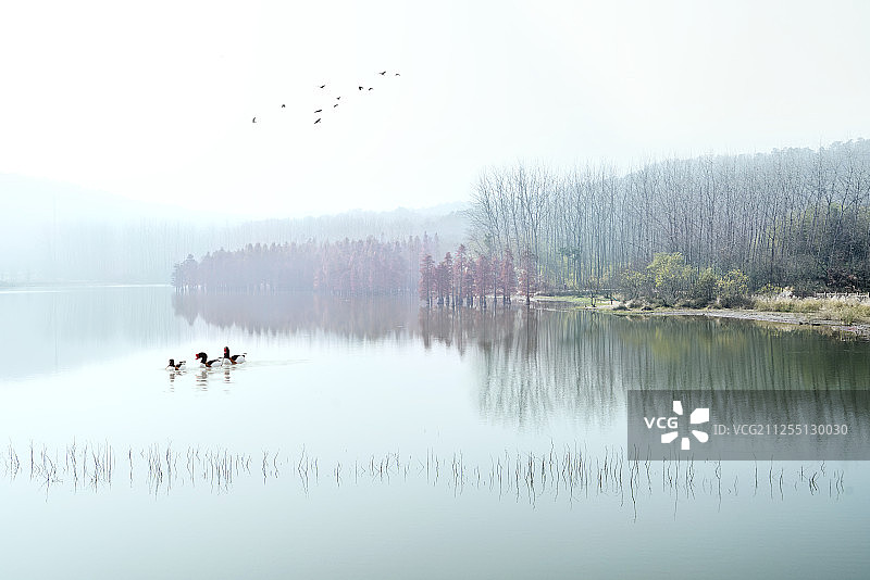 秋水山色图片素材