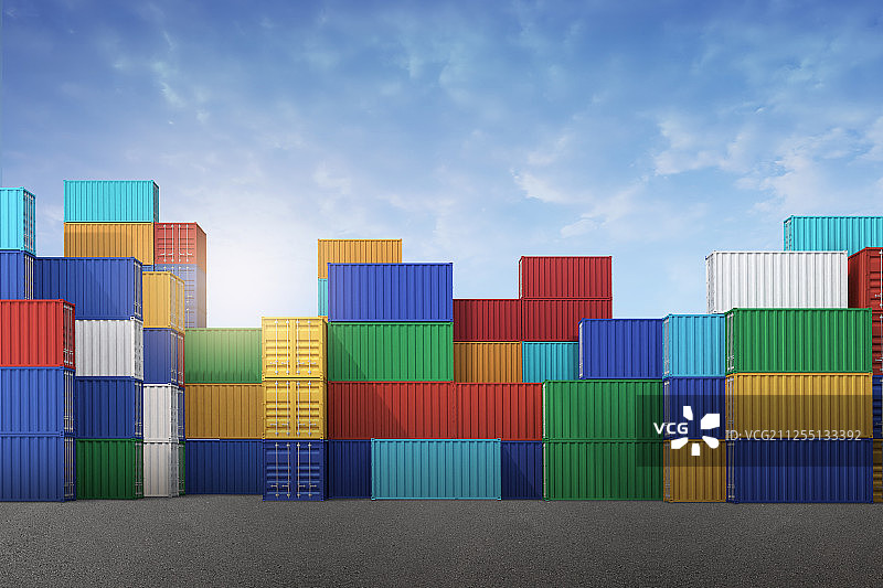 全球贸易：韩国和日本贸易战 3D渲染图片素材