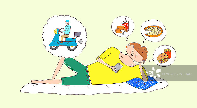 带有手机插图的数字生活007图片素材