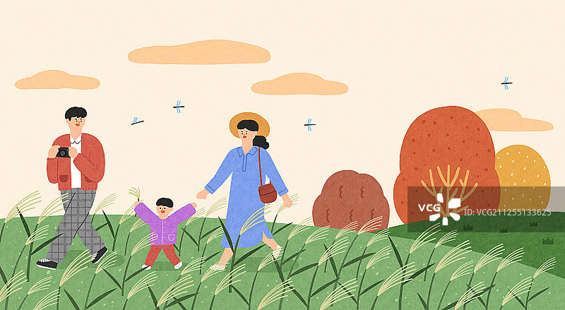 秋日快乐时光插画001图片素材