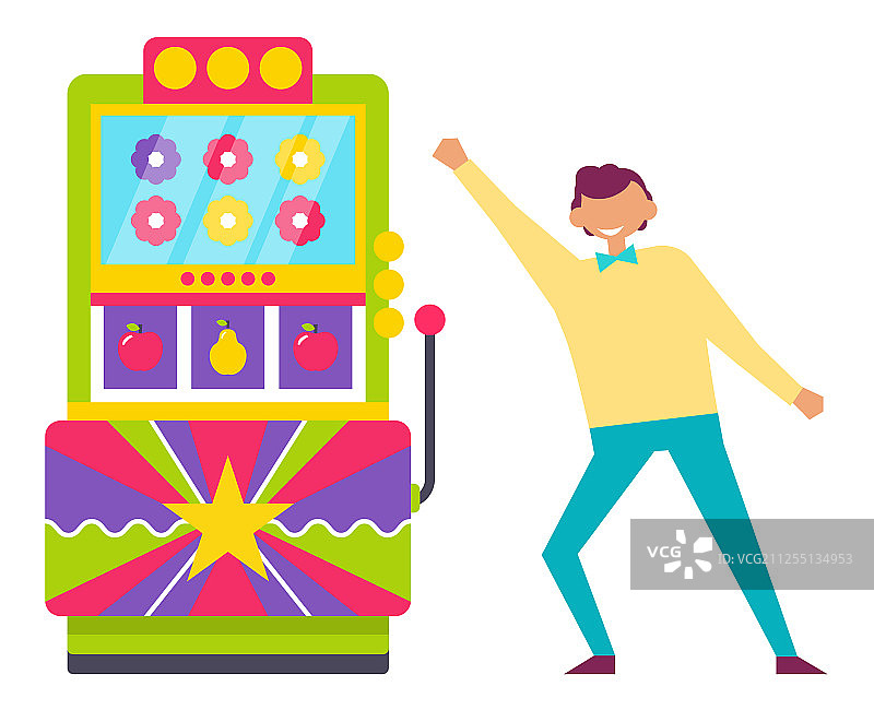 男人玩老式街机游戏机图片素材