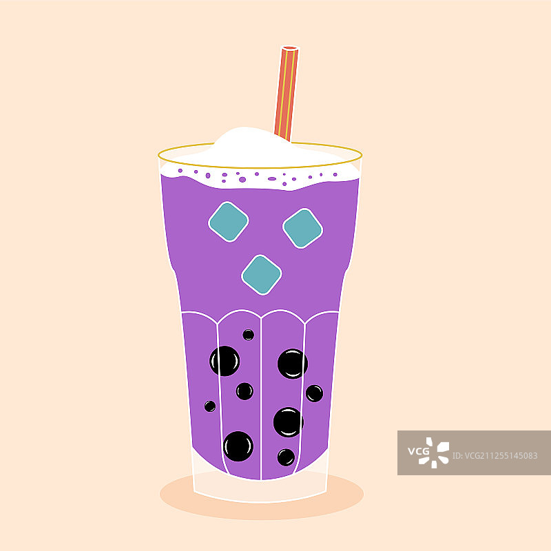 加冰的木薯粉珍珠奶茶图片素材