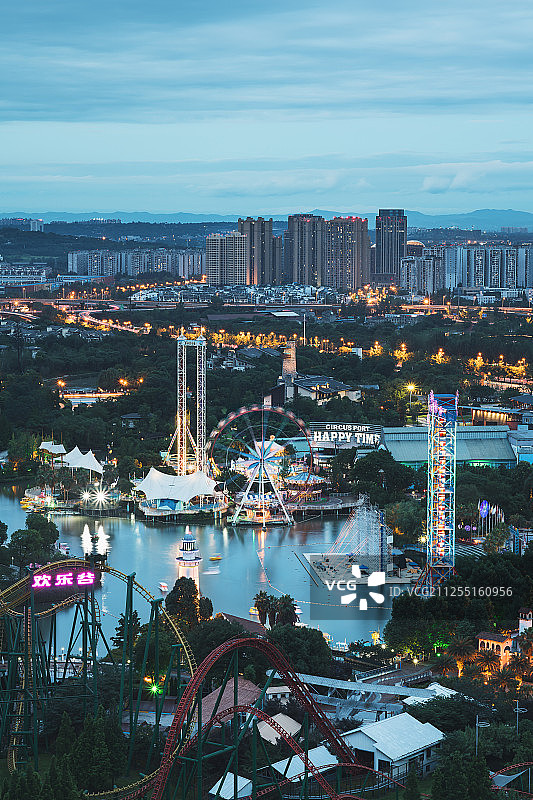 成都欢乐谷夜景图片素材