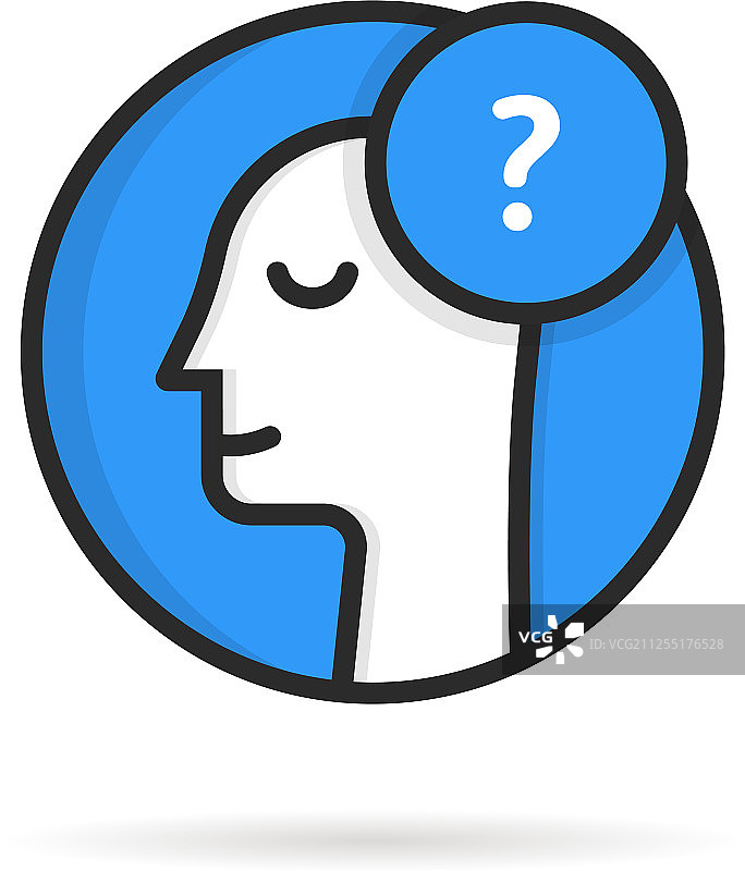圆形线性人物疑问Logo图片素材