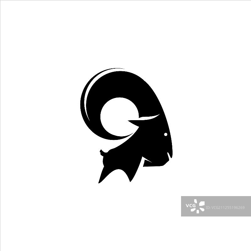 公羊动物标志设计图片素材