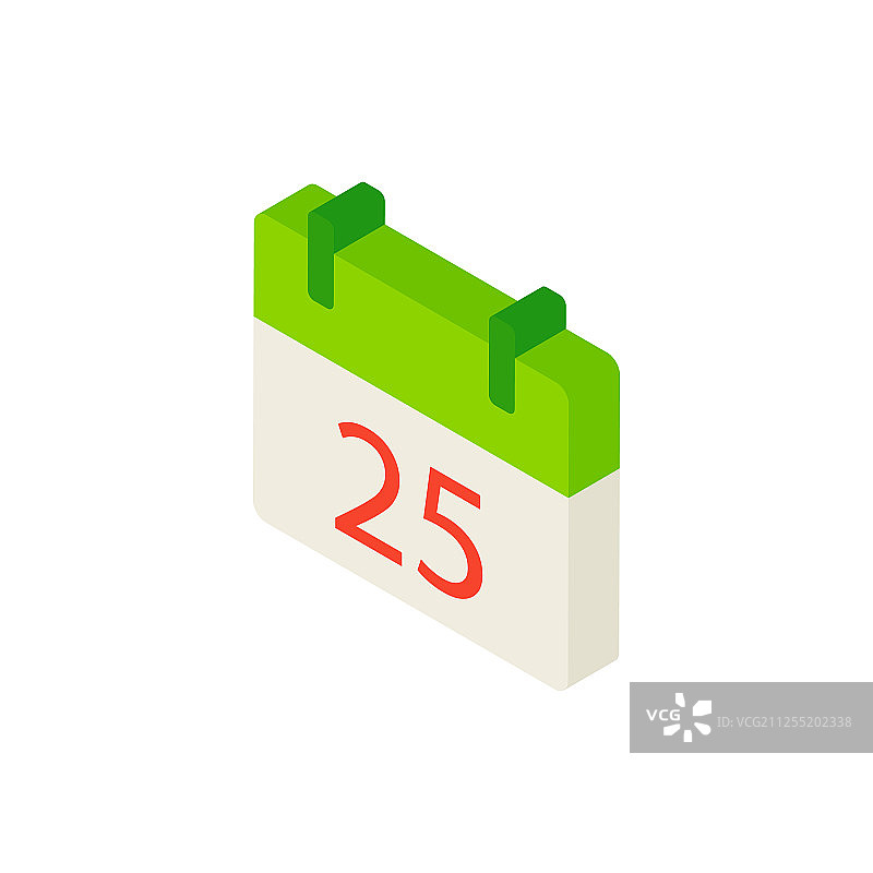 12月25日日历2.5D对象图片素材