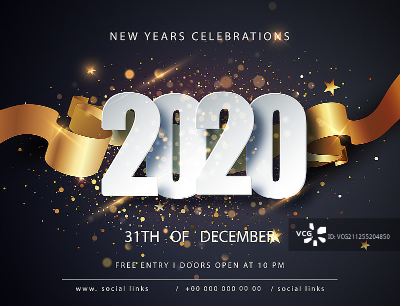 2020新年快乐冬季节日贺卡图片素材