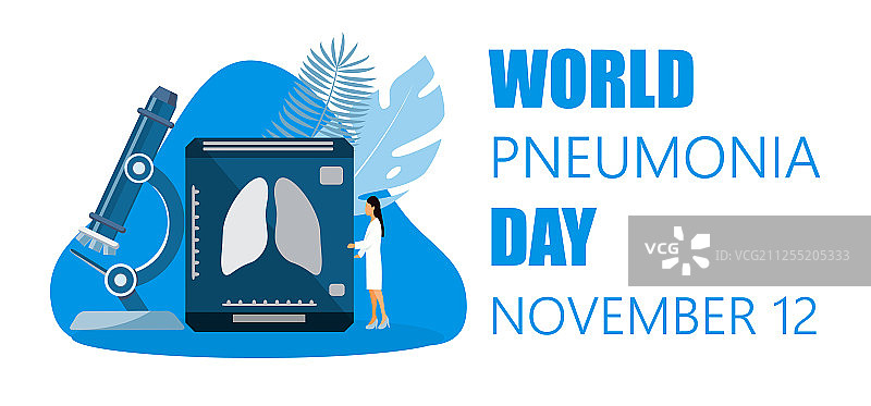 世界肺炎日概念海报图片素材