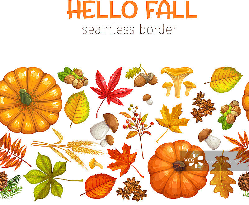 无缝秋叶边框图片素材