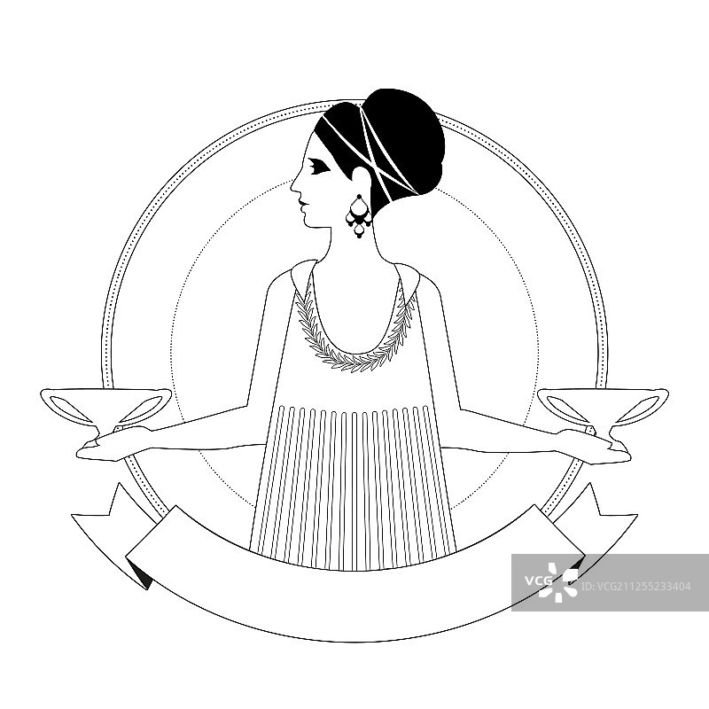 穿着古希腊风格的女人图片素材