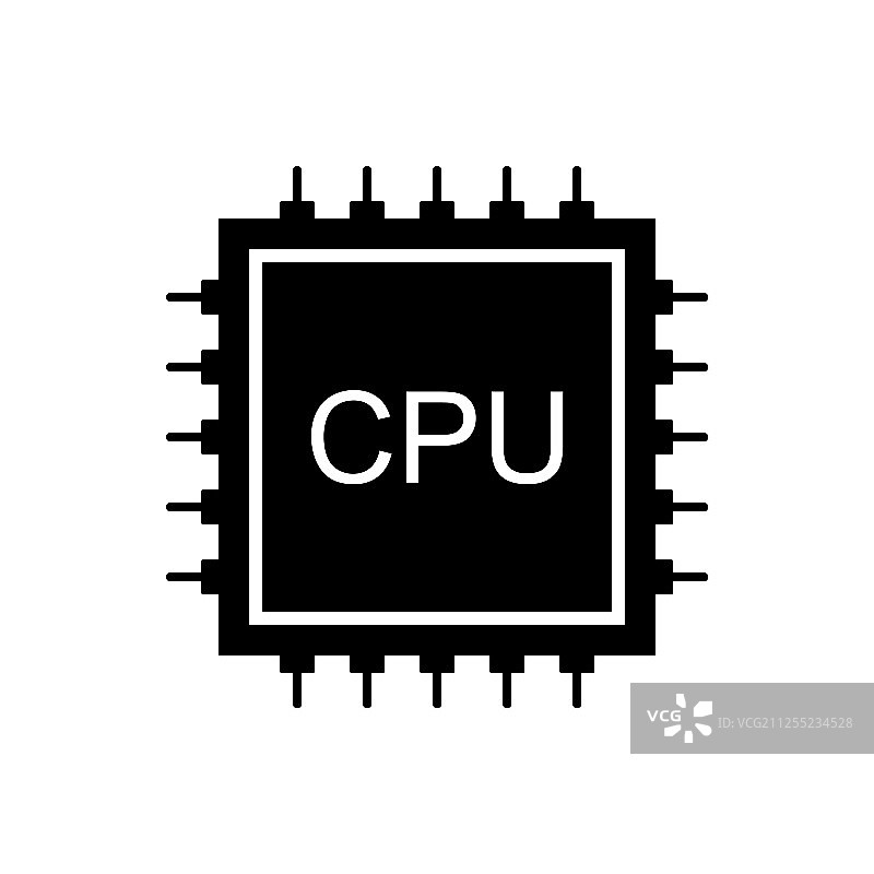 白色背景上的处理器图标图片素材