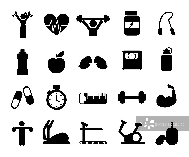 健身图标合集设计图片素材