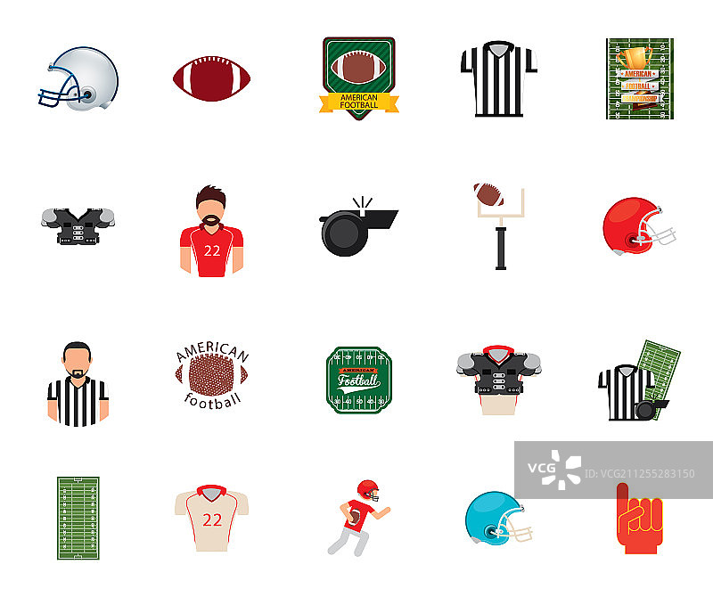 隔离的美式橄榄球图标设计图片素材