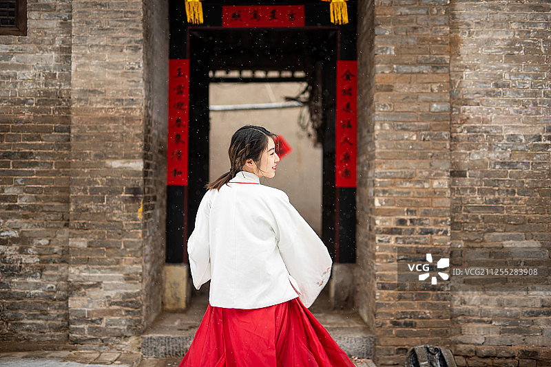 汉服少女图片素材