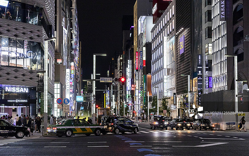 日本东京银座夜景图片素材