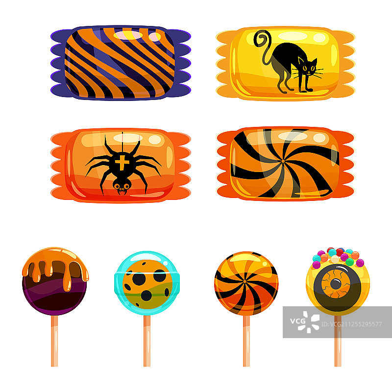 万圣节糖果彩色图案图片素材