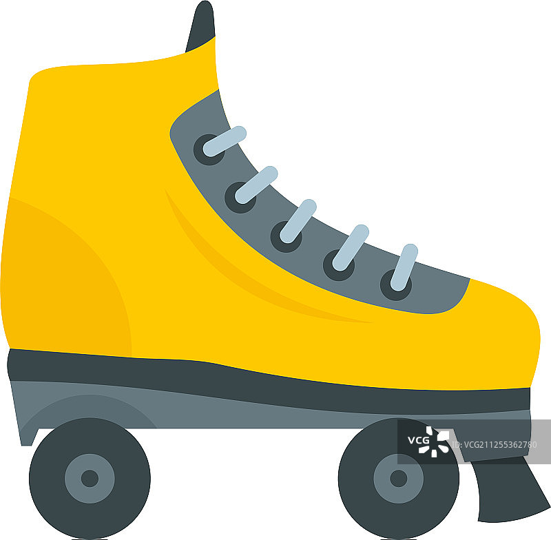 扁平风格的黄色溜冰鞋图标图片素材