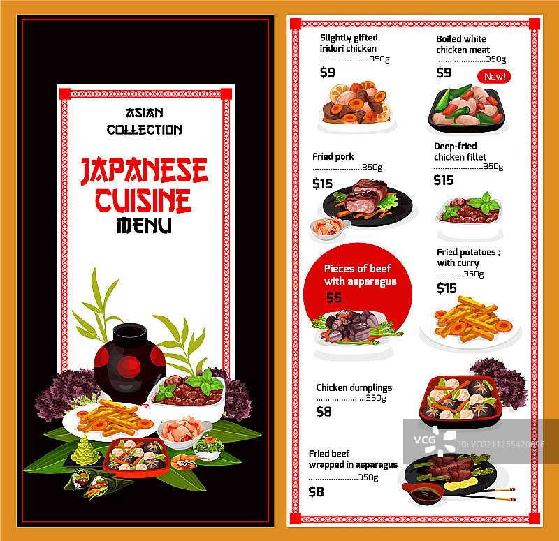 日本料理菜单图片素材