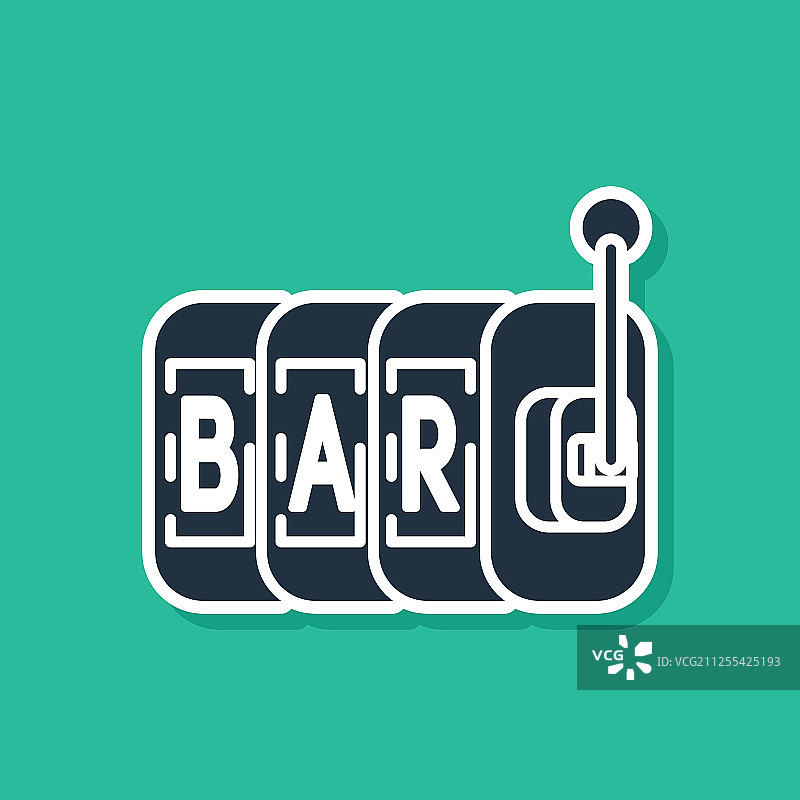 蓝色老虎机图标，绿色背景图片素材