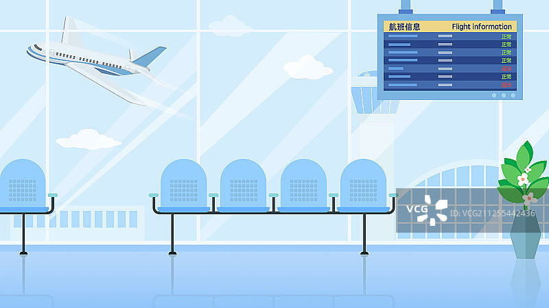机场候机大厅无人场景图片素材