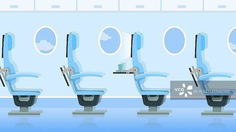 飞机座位无人场景图片素材