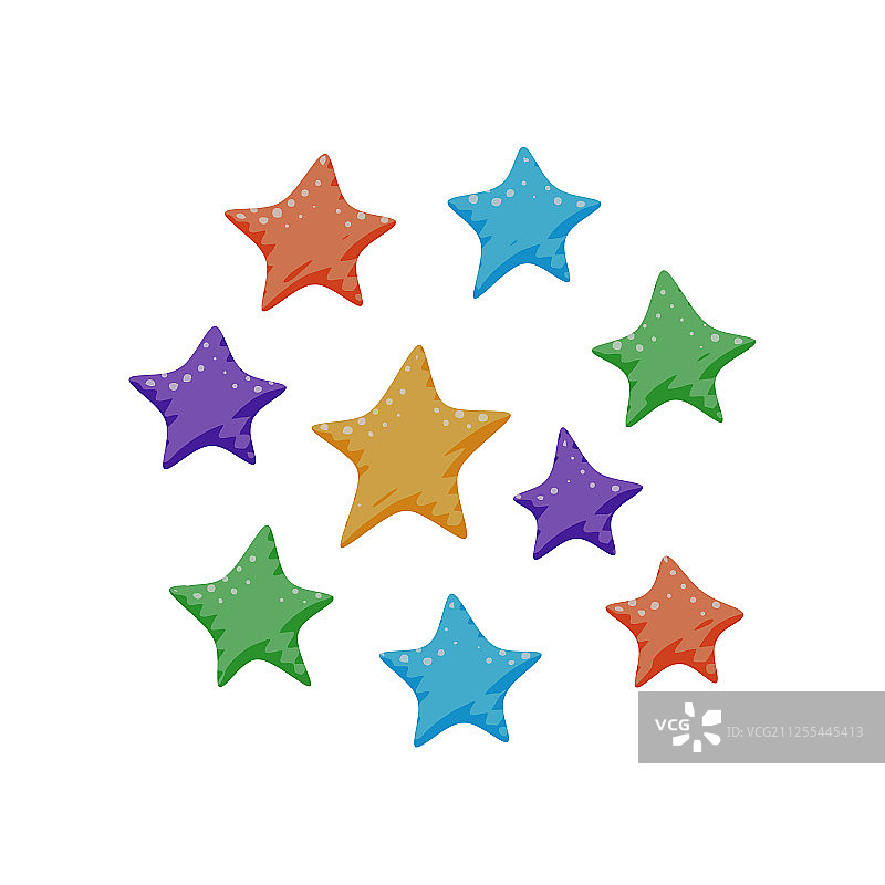 扁平风格彩色星形糖果标志图片素材