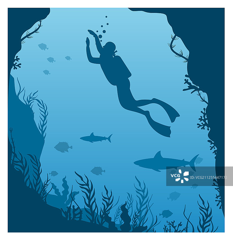 潜入水中图片素材