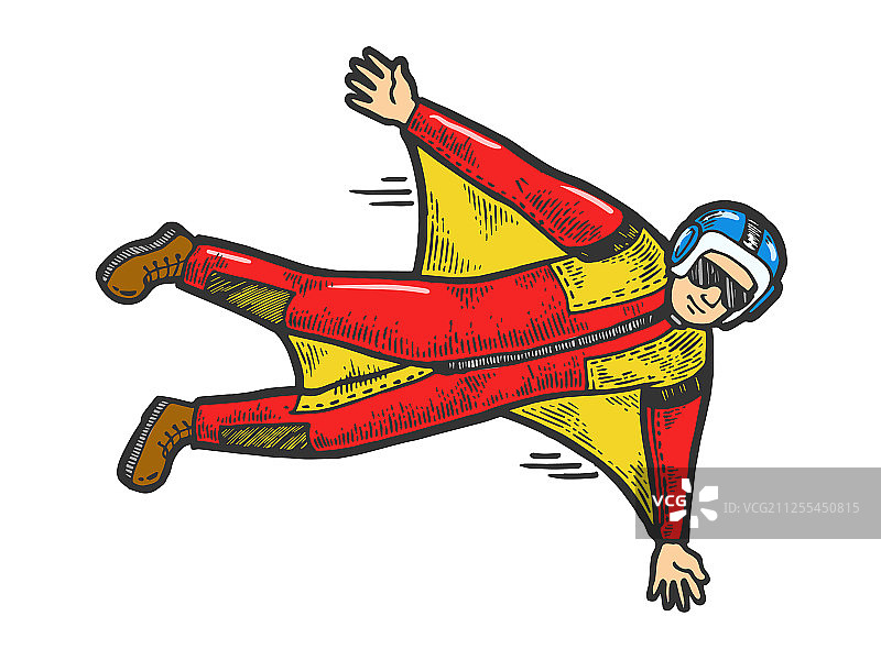 翼装飞行速写图片素材