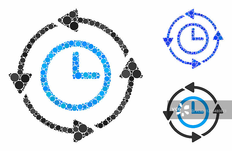 时钟组合图标圆形点图片素材