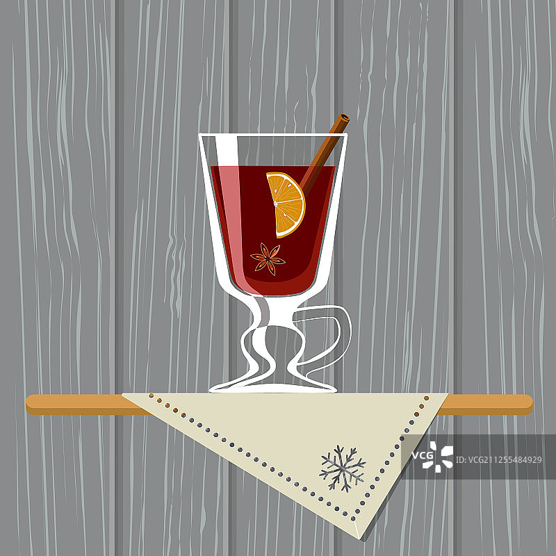 托盘上的热红酒杯图片素材