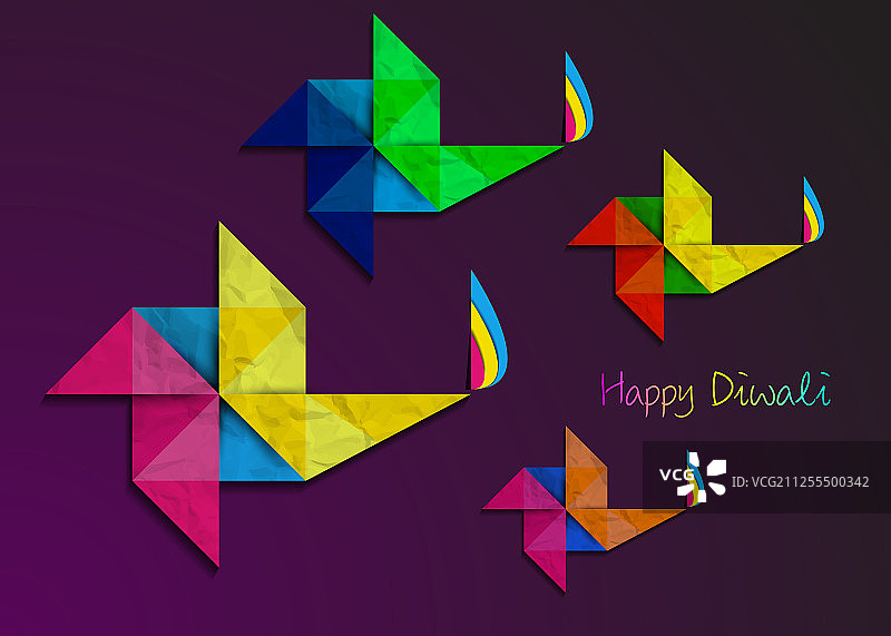 折纸风格的排灯节庆祝活动图片素材