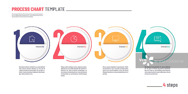 带编号的流程图信息图模板图片素材