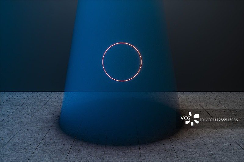 暗黑的室内场景与顶部的光线 三维渲染图片素材